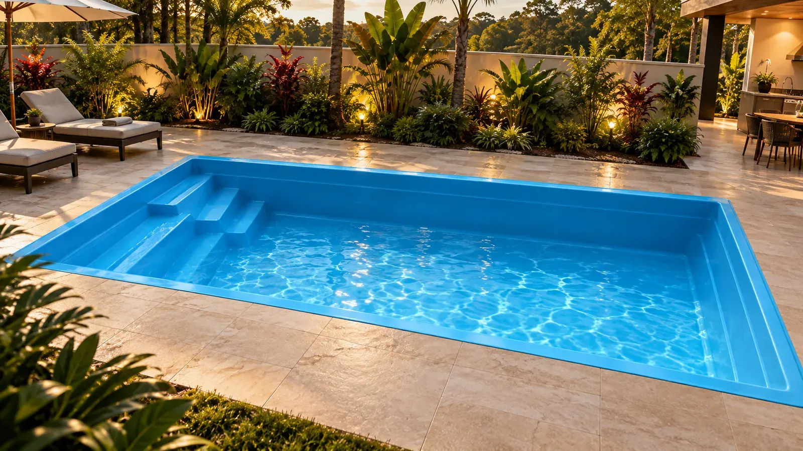 Piscina Fibra Parati 6,17 x 2,67 x 1,40 PRF600